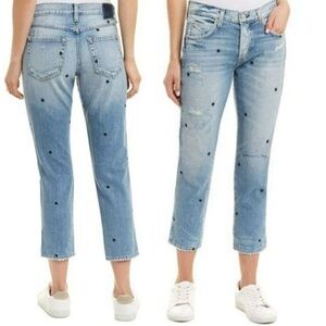 AMO Tomboy Crop Flower Child w/ Destroy Jeans